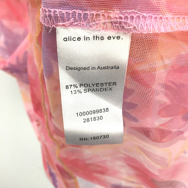 Alice in the Eve Watercolour Jessica Pink Mesh Floral Dress Ladies Sz Large NEW