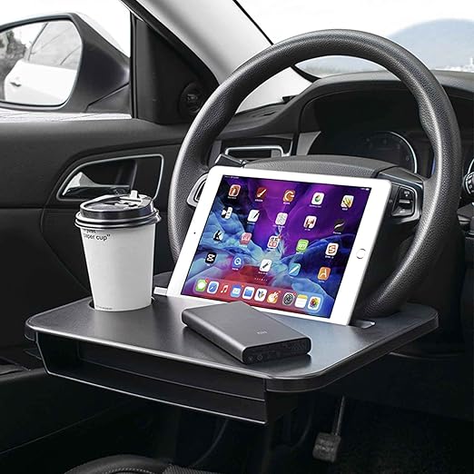 Dual Purpose Steering Car Wheel Tray for Eating Drinking Laptop Surface NEW