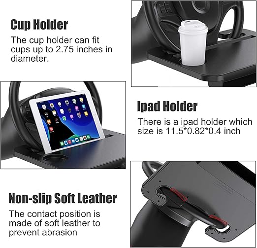 Dual Purpose Steering Car Wheel Tray for Eating Drinking Laptop Surface NEW
