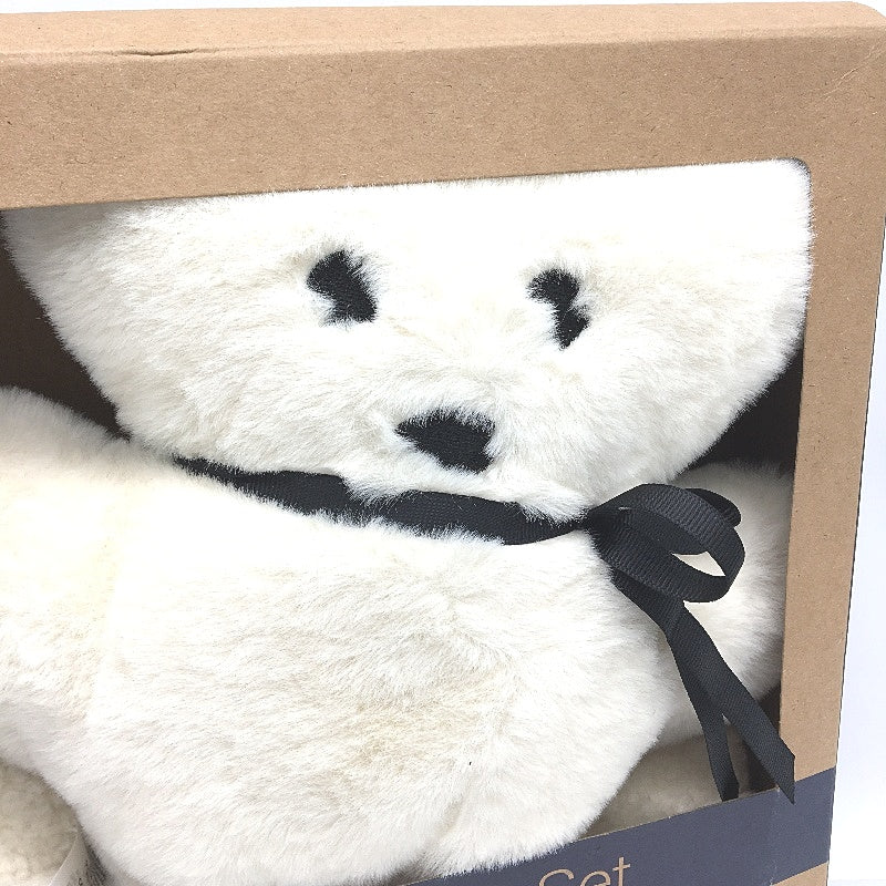 Snugtime Flat Bear Gift Set Plushie and Baby Pair of Booties Sz 6-12 Months NEW