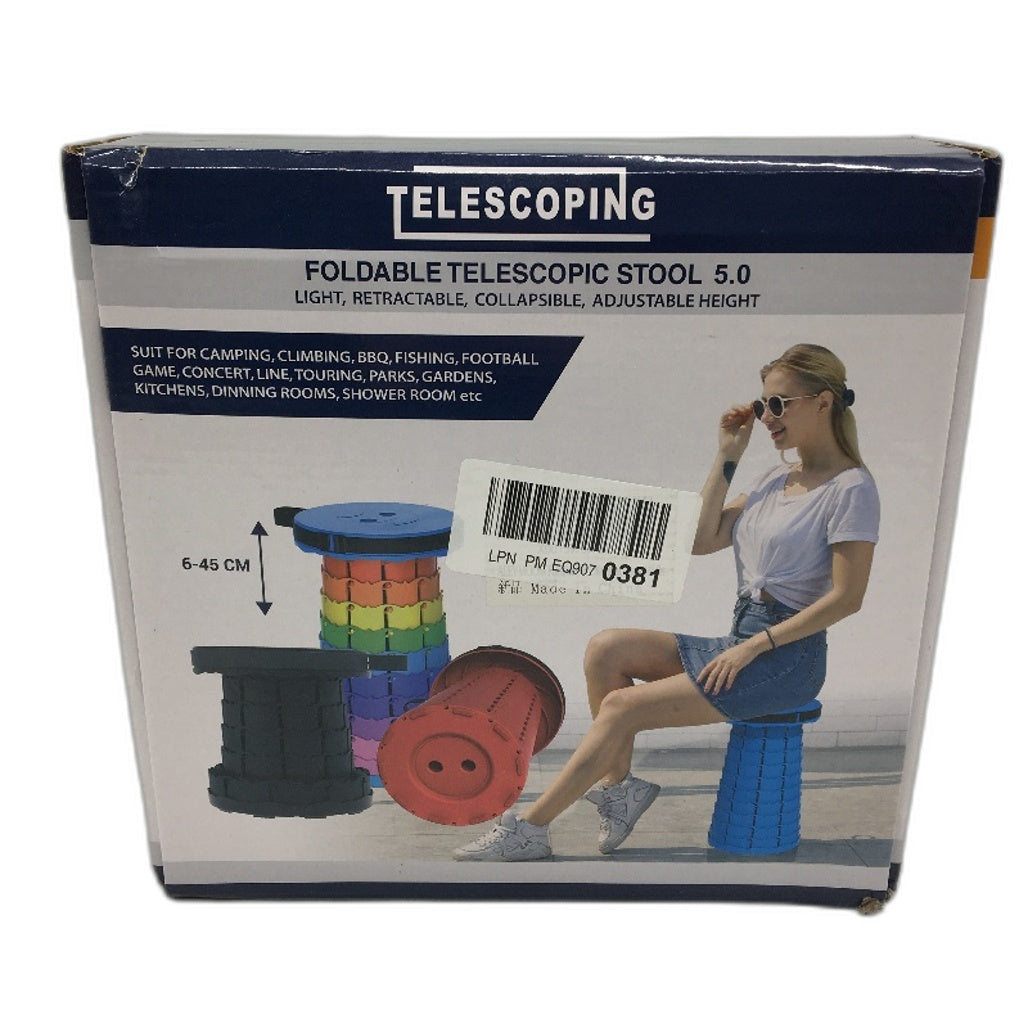 Portable Collapsible Rainbow Stool Navy Cushion Camping Telescopic Stool NEW