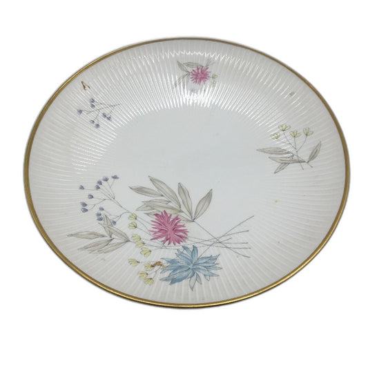 VINTAGE Thomas Germany 67 7507 29 Fineline Floral Ribbed Gold Trim Cake Stand