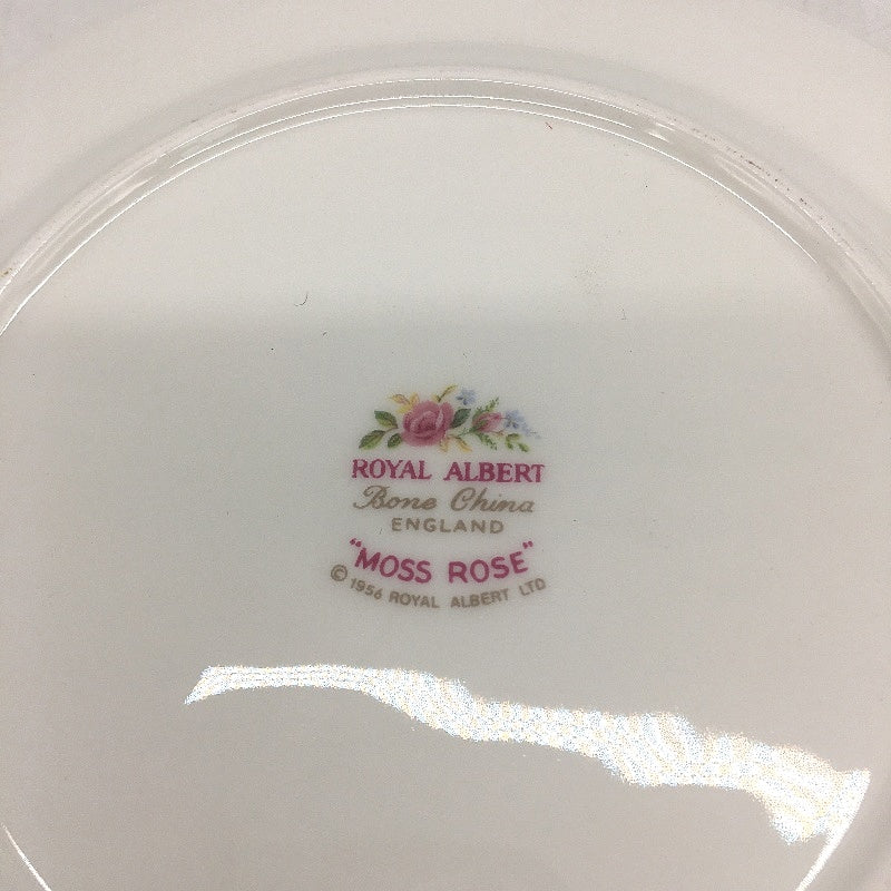 VINTAGE Royal Albert 1956 Moss Rose Gold Trim Bone China 3pc Tea Set