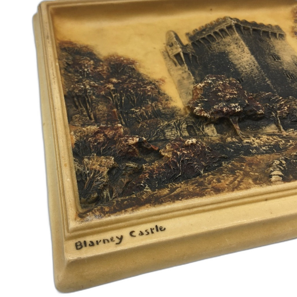VINTAGE 1920s Blarney Castle & The Two Brigs Ayr by Osbourne Ivorex Wall Plaques