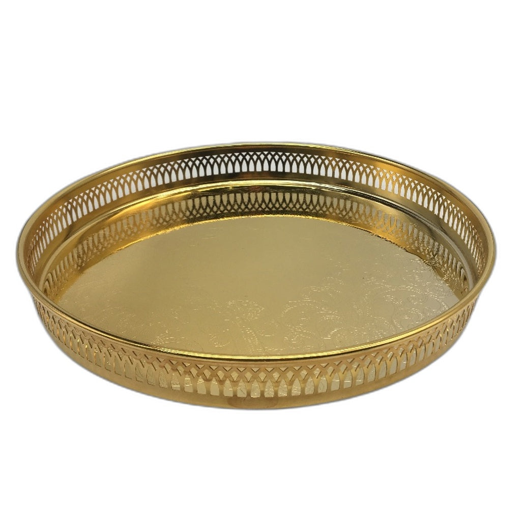 VINTAGE Scandia Guld 11.5 Inch 24 Karat Gold Plated Serving Tray 9130 340