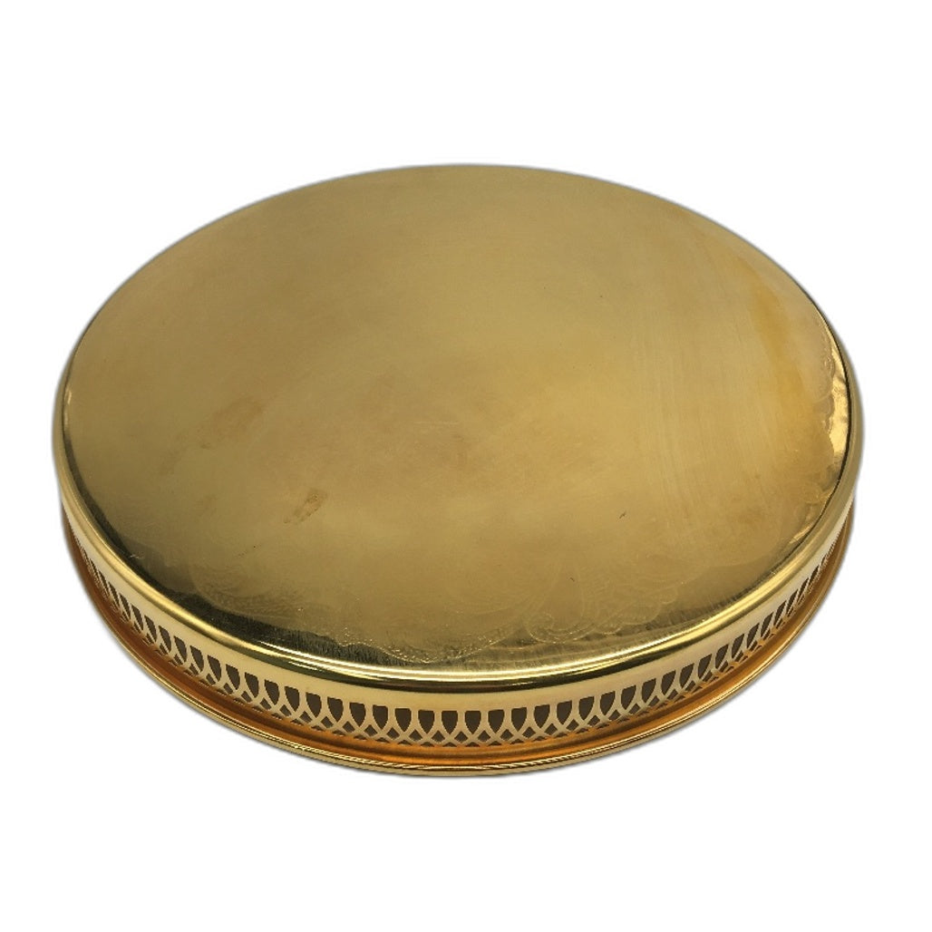 VINTAGE Scandia Guld 11.5 Inch 24 Karat Gold Plated Serving Tray 9130 340