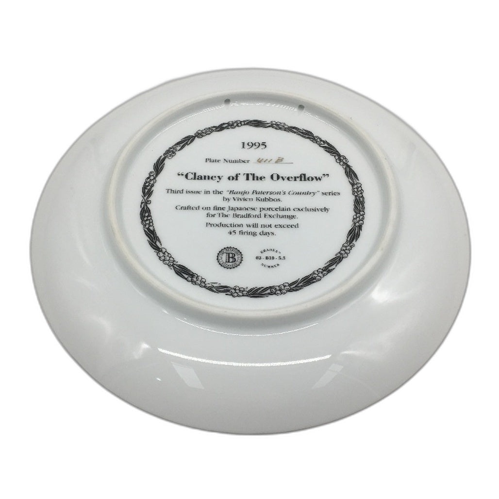 VINTAGE Bradford Exchange 411B Clancy of The Overflow Pocerlain Decorative Plate