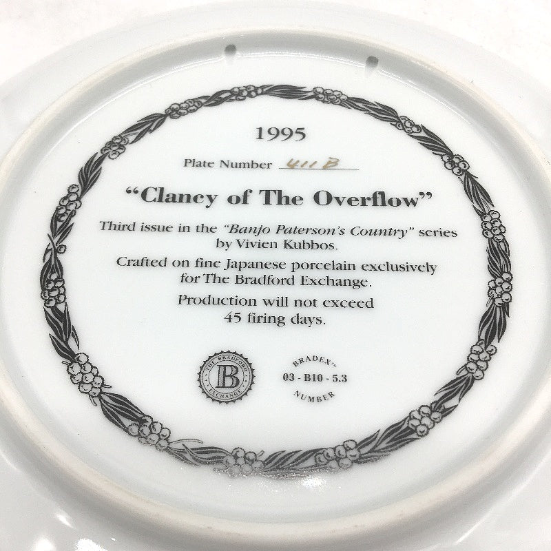 VINTAGE Bradford Exchange 411B Clancy of The Overflow Pocerlain Decorative Plate