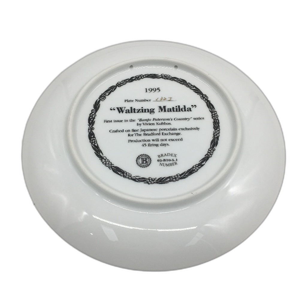 VINTAGE Bradford Exchange 132J Waltzing Matilda Porcelain Decorative Plate