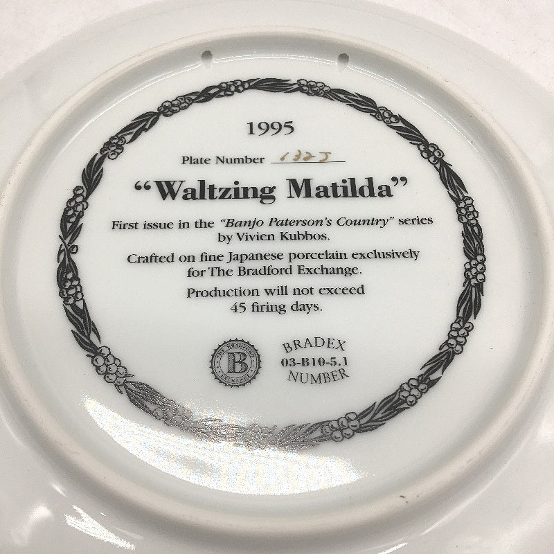 VINTAGE Bradford Exchange 132J Waltzing Matilda Porcelain Decorative Plate