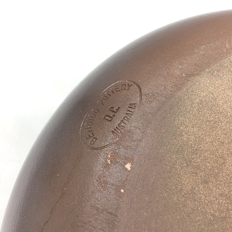 VINTAGE Bendigo Pottery 1970s DC Brown Glazed Handmade Heavy Casserole Pot