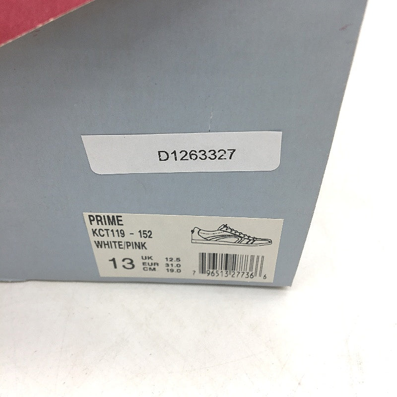 Guess Prime White & Pink Stripe Leather Sneaker Shoe Kids Size US 13 EUR 1 NEW