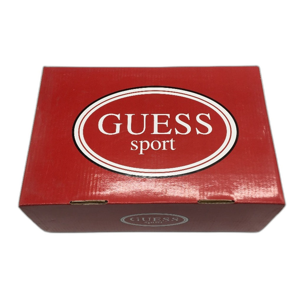 Guess Leather White Lgt Blue Stripe Sneaker Shoe Youth Kids Sze US 3 EUR 35 NEW