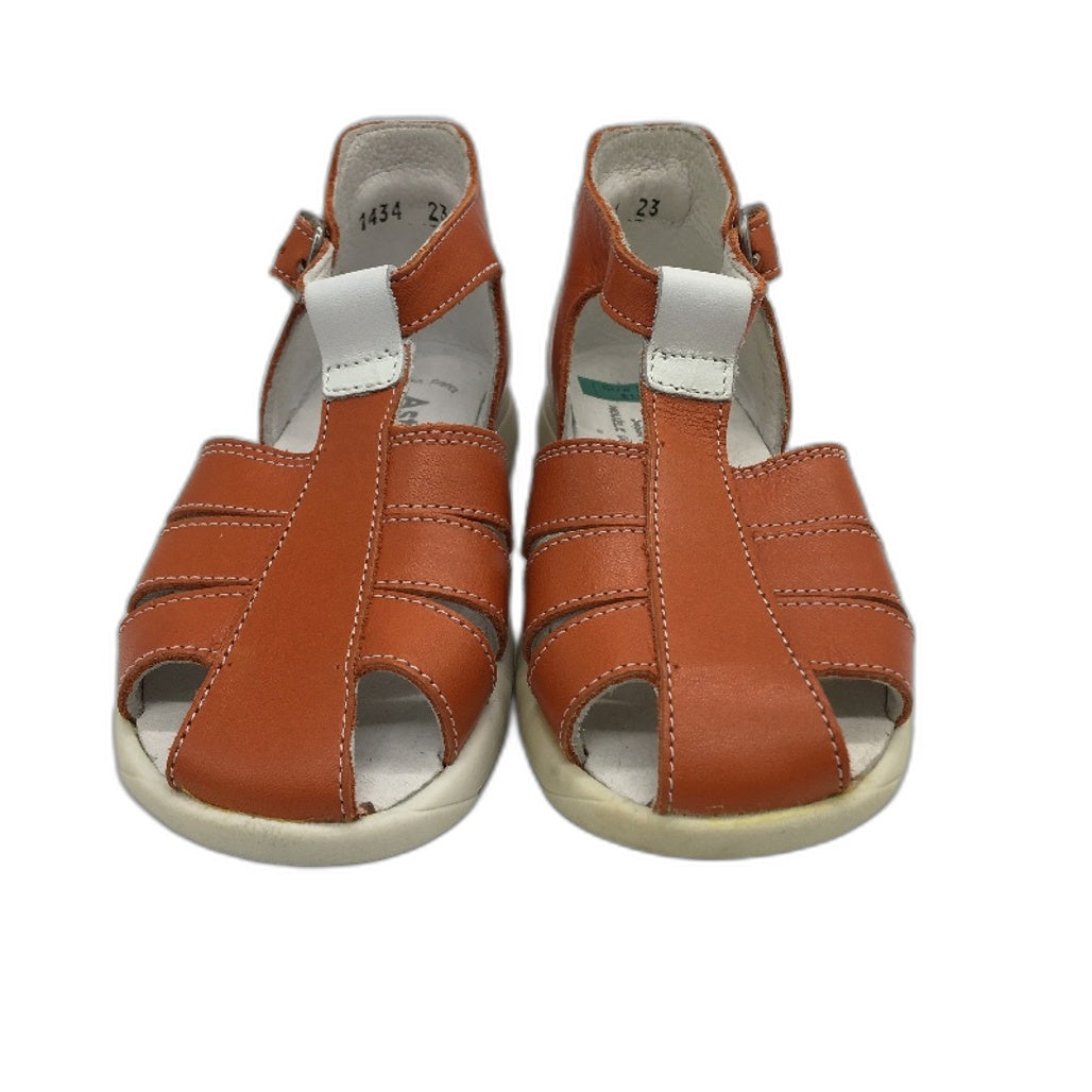 Aster Tonic Blanche Orange Leather Fivori Sandals Toddler Size 3-4Yrs EU 25 NEW