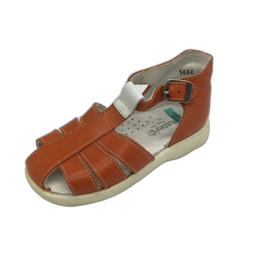 Aster Tonic Blanche Orange Leather Fivori Sandals Toddler ize 2-2.5Yrs EU 23 NEW