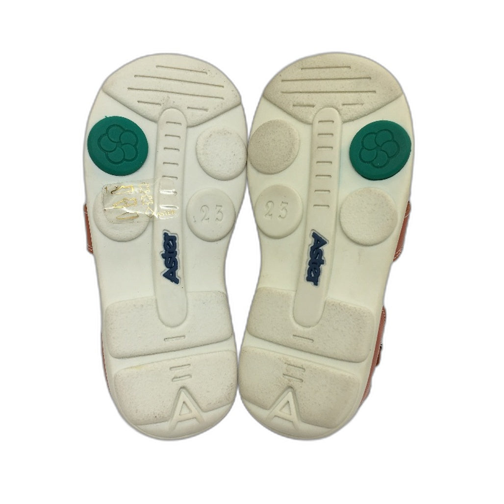 Aster Tonic Blanche Orange Leather Fivori Sandals Toddler ize 2-2.5Yrs EU 23 NEW