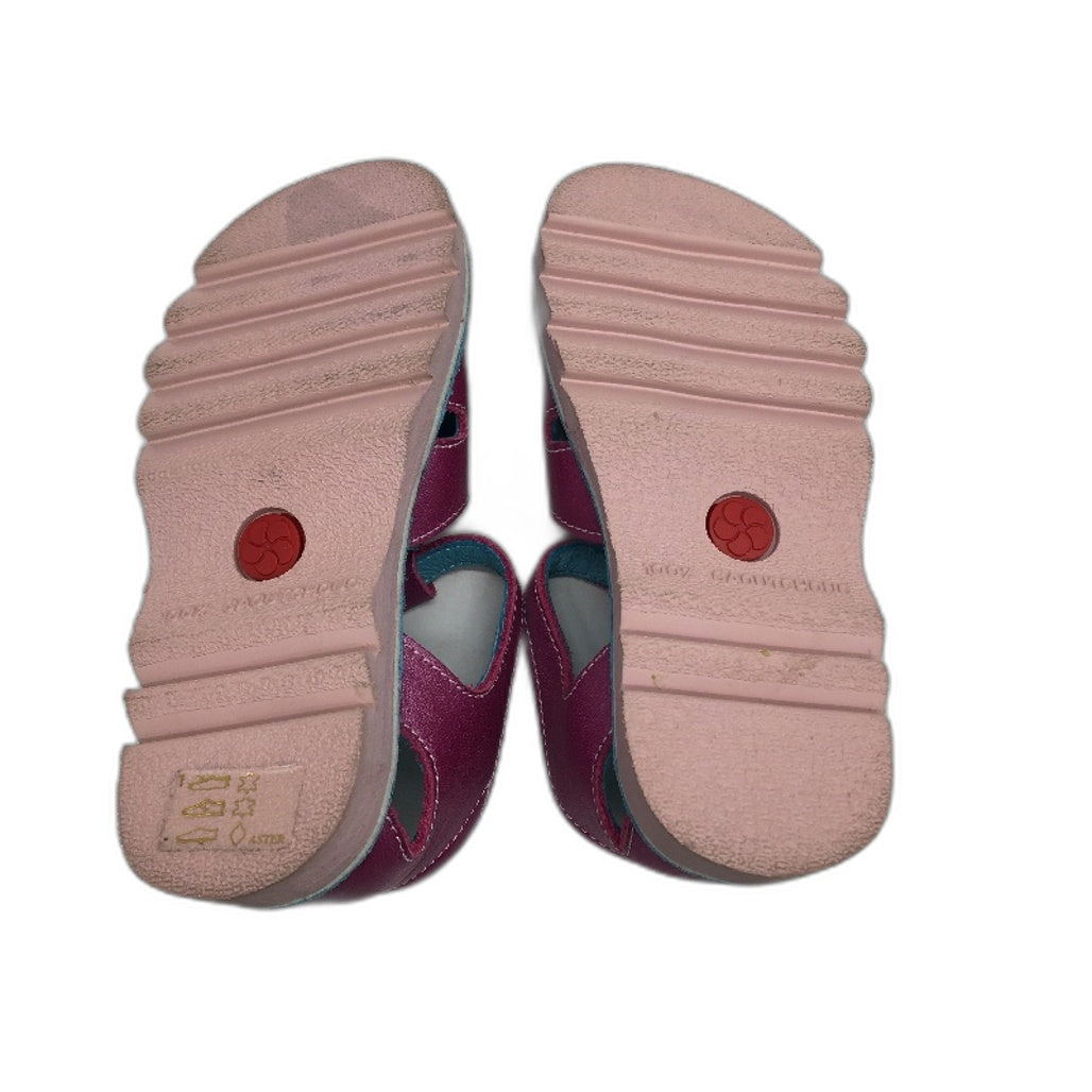 Aster Metalic Pink Leather Floralie Sandals Toddler Size 3-4Yrs EU 25 15.6cm NEW