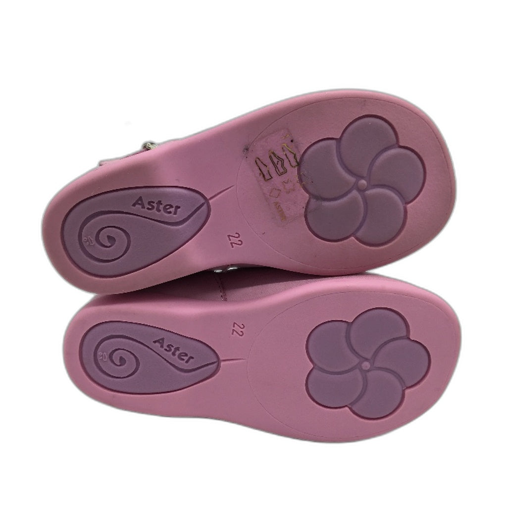 Aster Pink Leather Floride Bubble Gum Sandals Toddler Size 1.5-2 Yrs EU 22 NEW