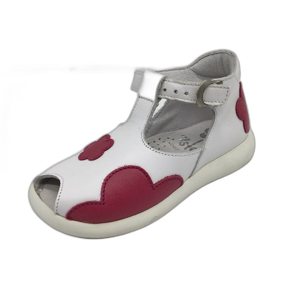 Aster Rose White Leather Livie Sandal Shoes Toddler Size 2.5-3Yrs EU 24 NEW