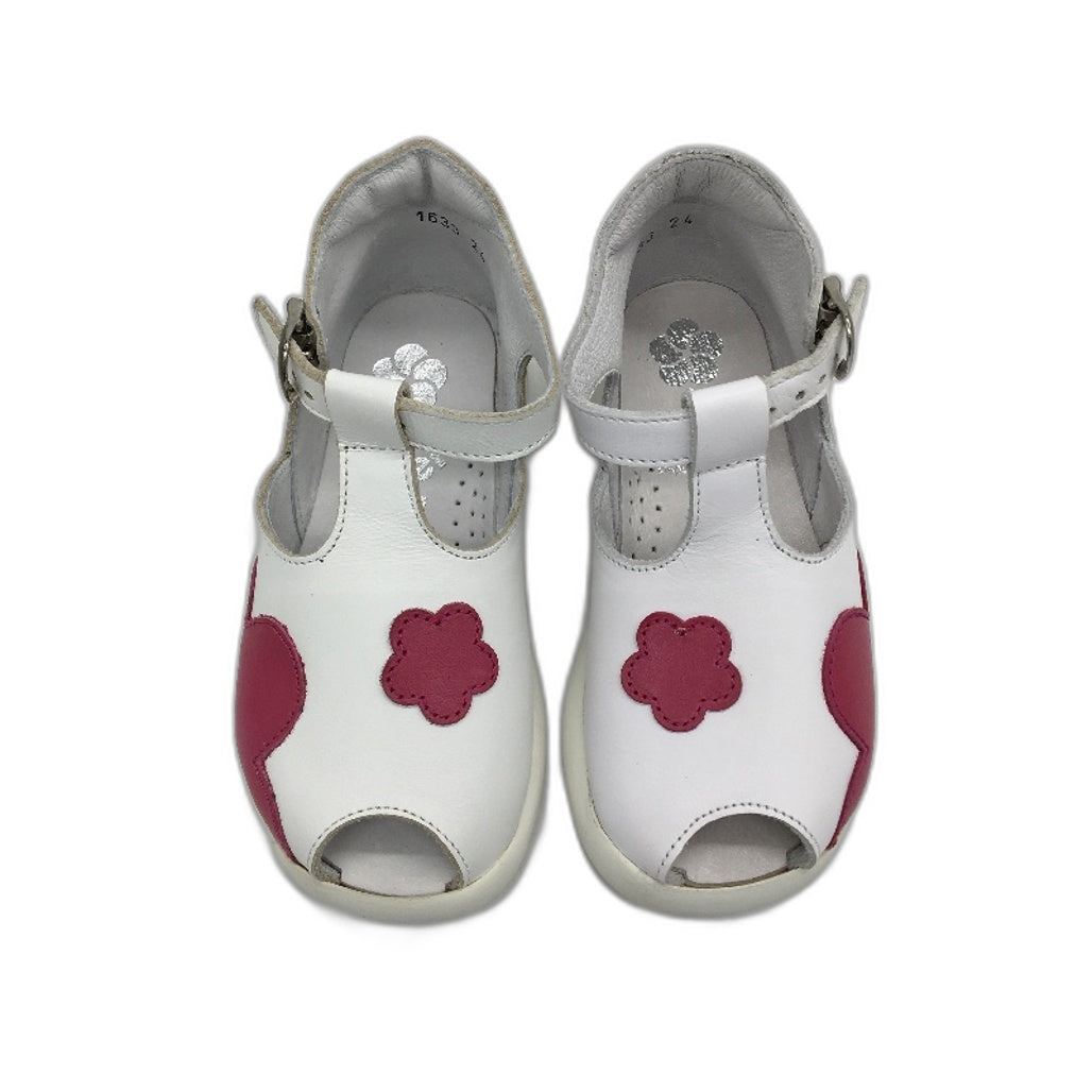 Aster Rose White Leather Livie Sandal Shoes Toddler Size 2.5-3Yrs EU 24 NEW