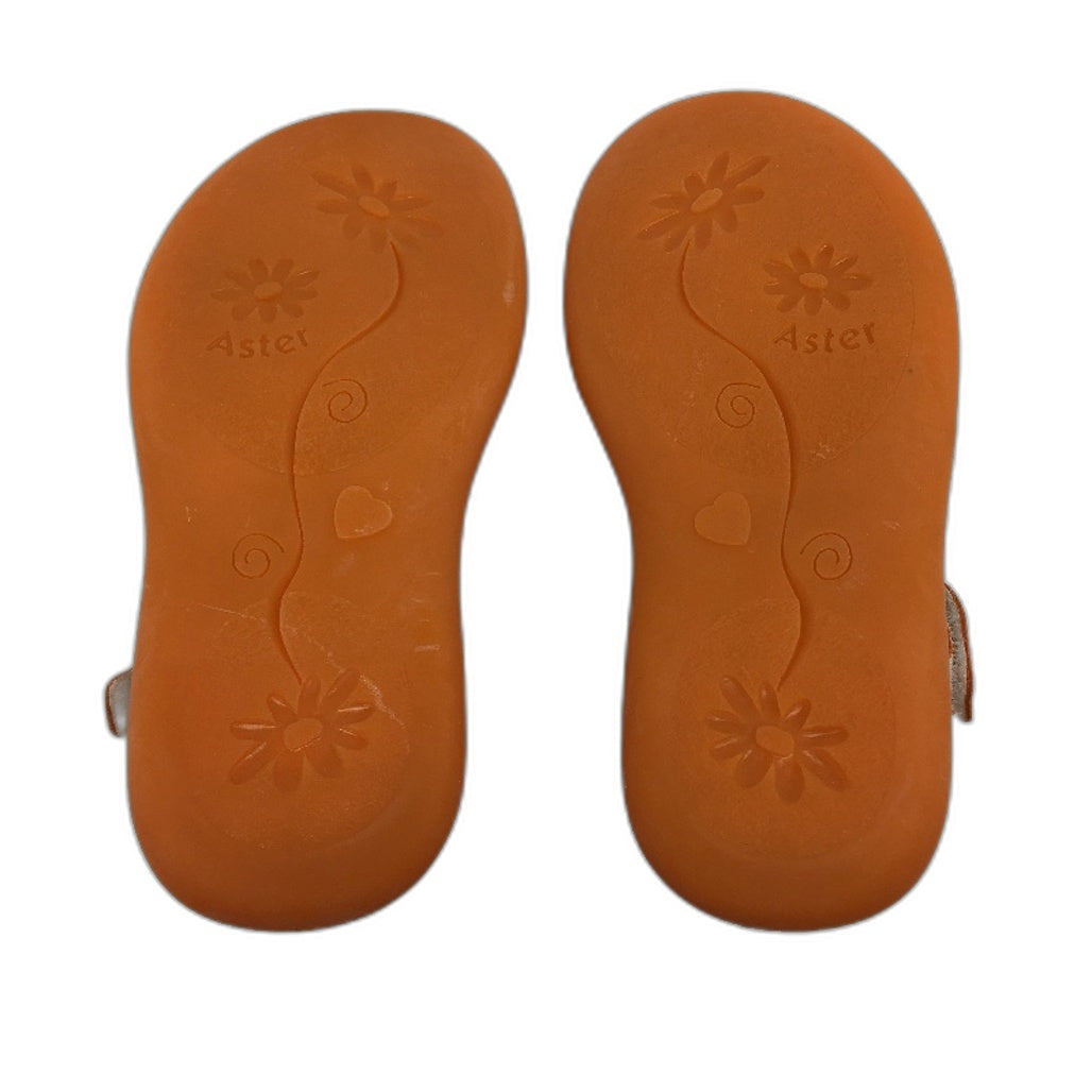 Aster Navidad Papaye Orange Palm Leather Sandal Shoes Kids Size 13.5 EU 31 NEW