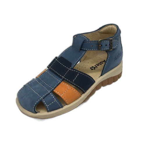 Aster Navy Blue Seude Leather Joba Sandals Toddler Sze 4-4.5Yrs UK 9.5 EU 27 NEW