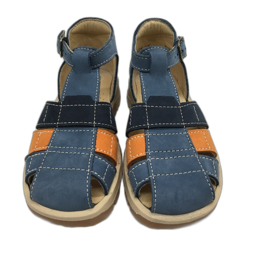 Aster Navy Blue Seude Leather Joba Sandals Toddler Sze 4-4.5Yrs UK 9.5 EU 27 NEW