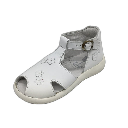 Aster White Leather Nemee Sandal Shoes Toddler Size 3-4Yrs UK 8 EU 25 NEW