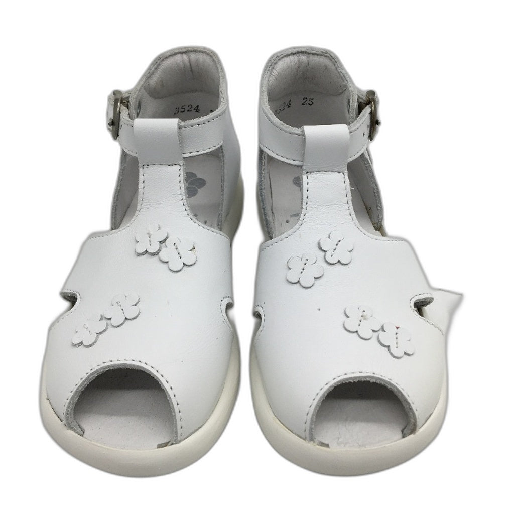 Aster White Leather Nemee Sandal Shoes Toddler Size 3-4Yrs UK 8 EU 25 NEW