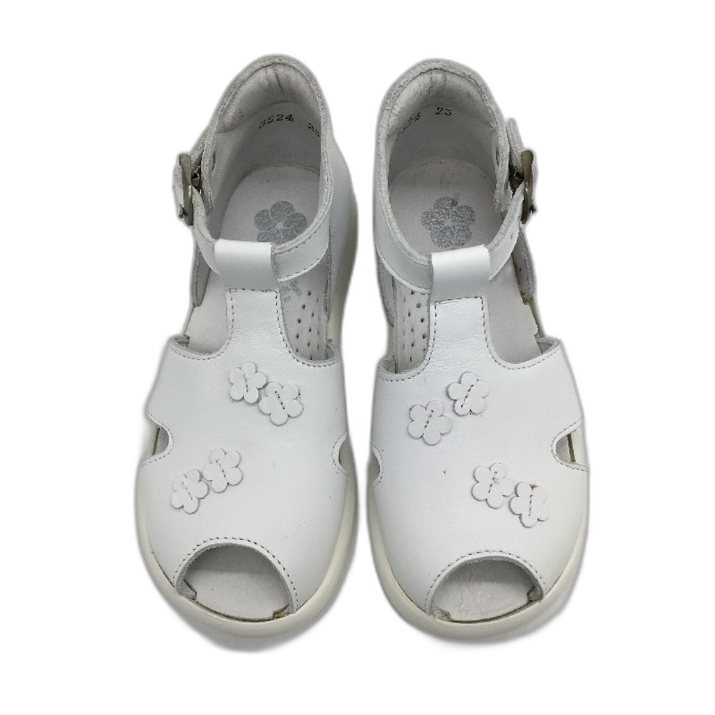 Aster White Leather Nemee Sandal Shoes Toddler Size 3-4Yrs UK 8 EU 25 NEW