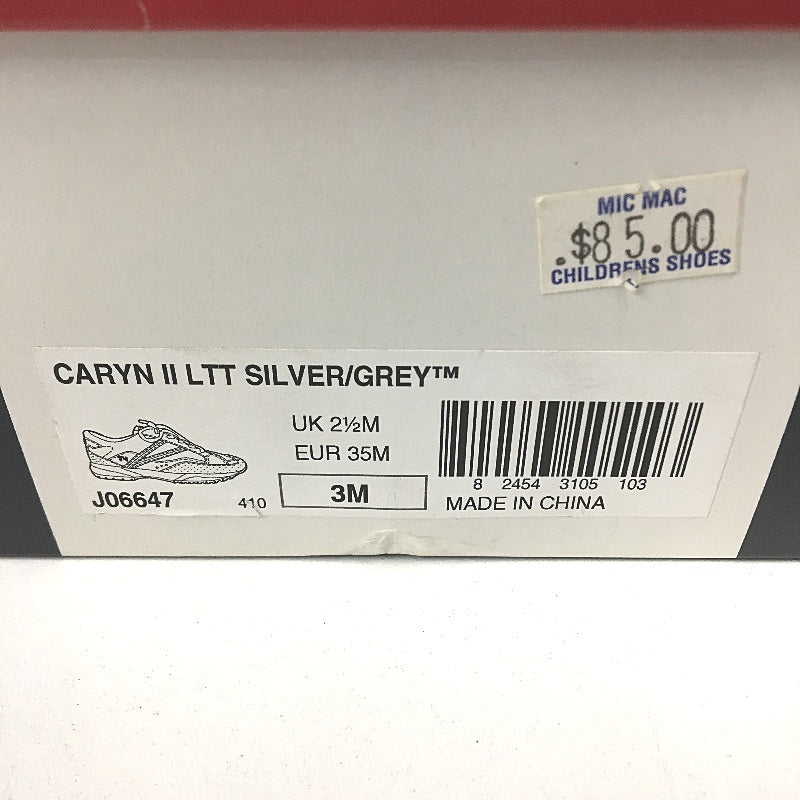 Tommy Hilfiger Caryn II Silver Grey Sneaker Shoe Youth Size US 3 EUR 35 NEW