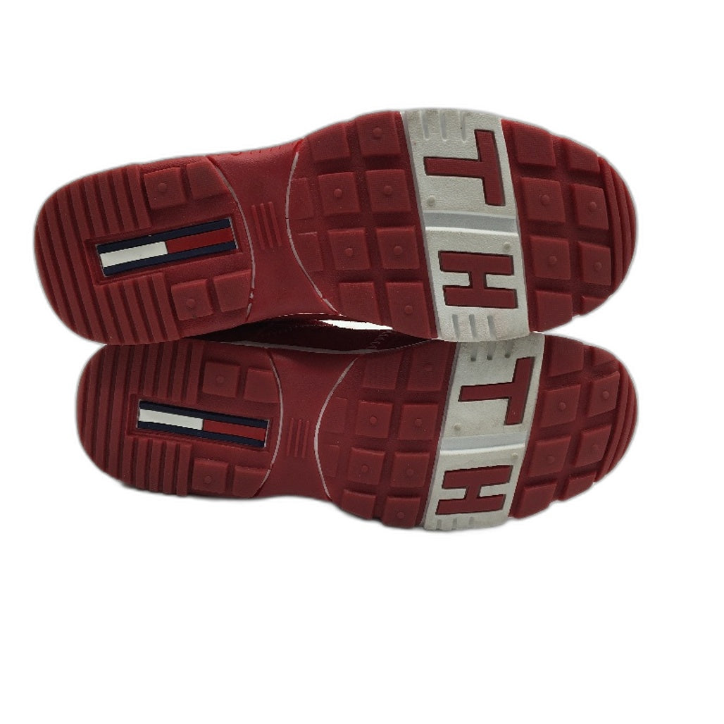 Tommy Hilfiger Chino Red Leather Suede Sneaker Shoe Youth Size US 4 EUR 36 NEW