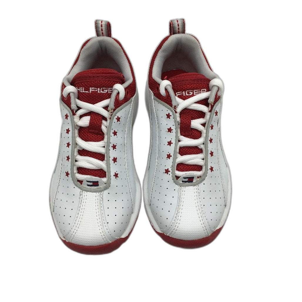 Tommy Hilfiger White Red Leather Sneaker Shoe Kids Size US 10 EUR 27.5 NEW