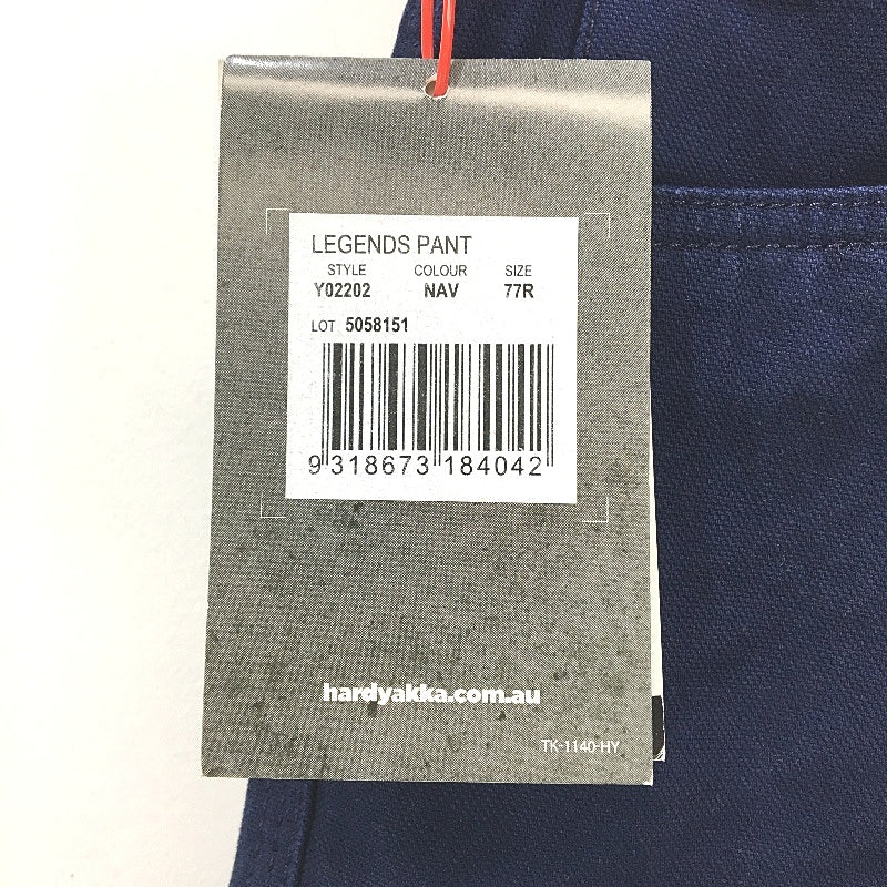 Hard Yakka Navy Blue Legends UPF50+ Work Pants Mens Size 30 77R NEW