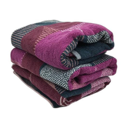 Kirkton House 3 Pack 100% Cotton Mulberry Purple Toned Bath Towel Set NEW