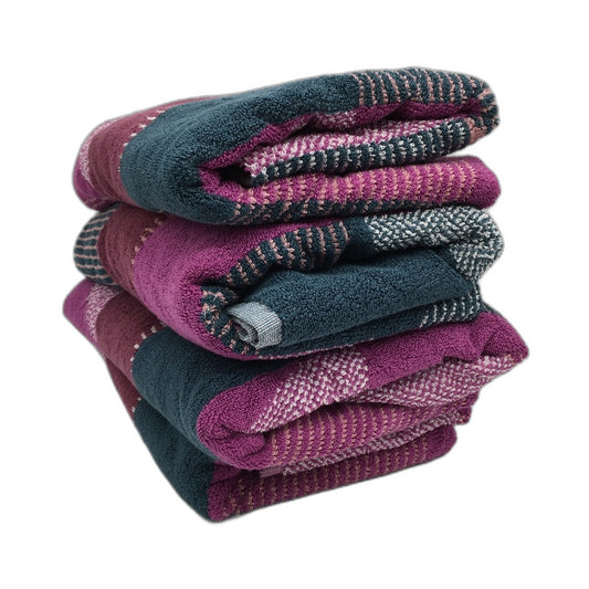 Kirkton House 4 Pack 100% Cotton Mulberry Purple Toned Bath Towel Set NEW