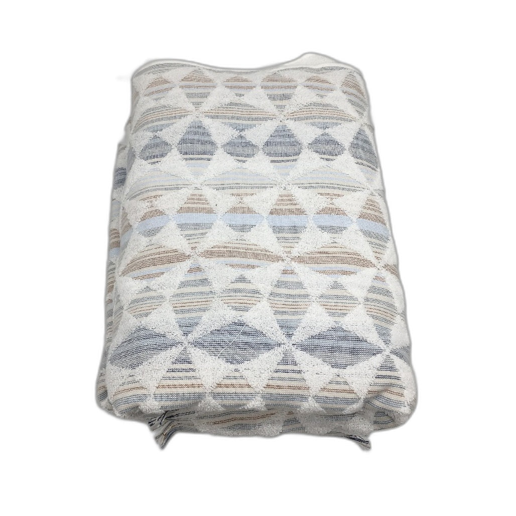 Kirkton House 3 Pack 100% Cotton White Patterned Geo Textured Bath Towel Set NEW