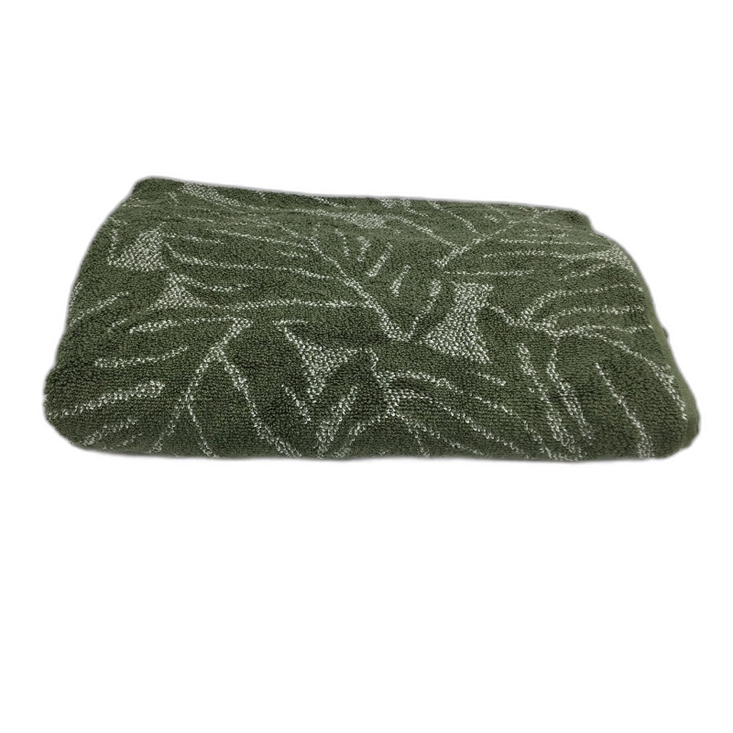 Kirkton House 2 Pack Cotton Solid White & Olive Green Bath Towel Pack NEW
