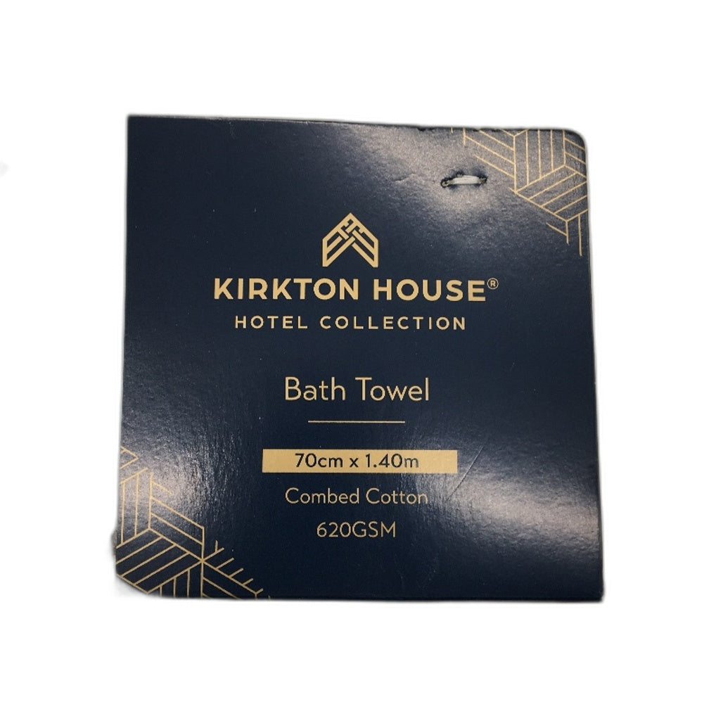 Kirkton House 2 Pack Cotton Solid White & Olive Green Bath Towel Pack NEW
