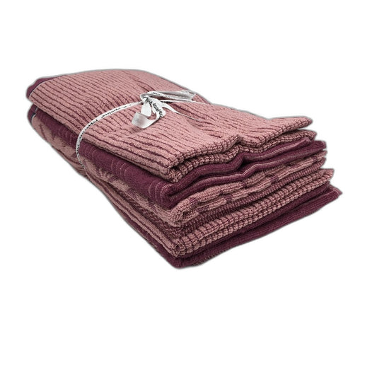 Peppertree 8 Pce Mulberry Patterned & Textured Soft Cotton Tea Towel Pack NEW