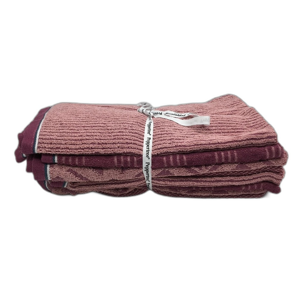 Peppertree 8 Pce Mulberry Patterned & Textured Soft Cotton Tea Towel Pack NEW
