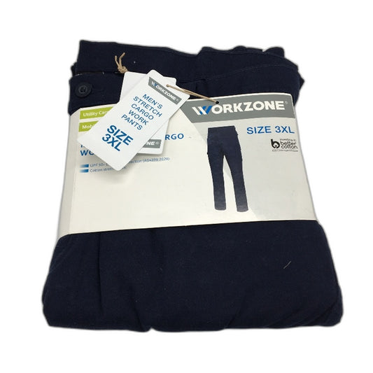 Workzone Navy Stretch Utility Pocket Cargo Work Pants UPF 50+ Mens Size 3XL NEW