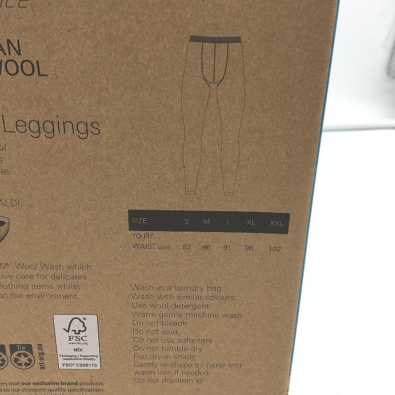 Crane Snow Extreme 100% Aust Merino Wool Thermal Leggings Mens Size XXL NEW