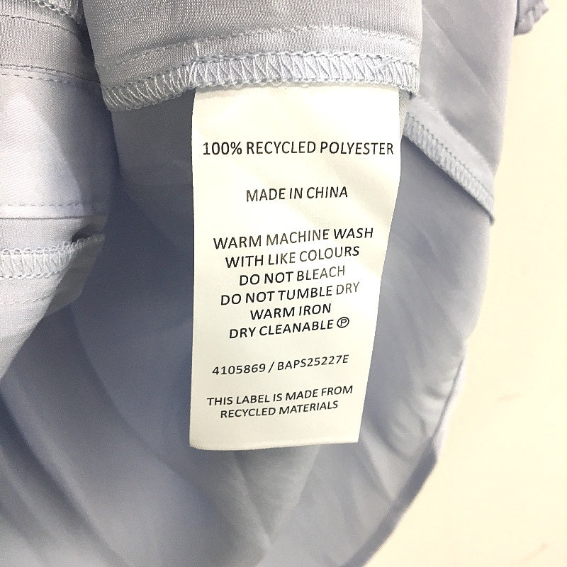 Basque Petites Ice Blue Silky Satin Short Sleeve V Neck Blouse Ladies Sze 10 NEW