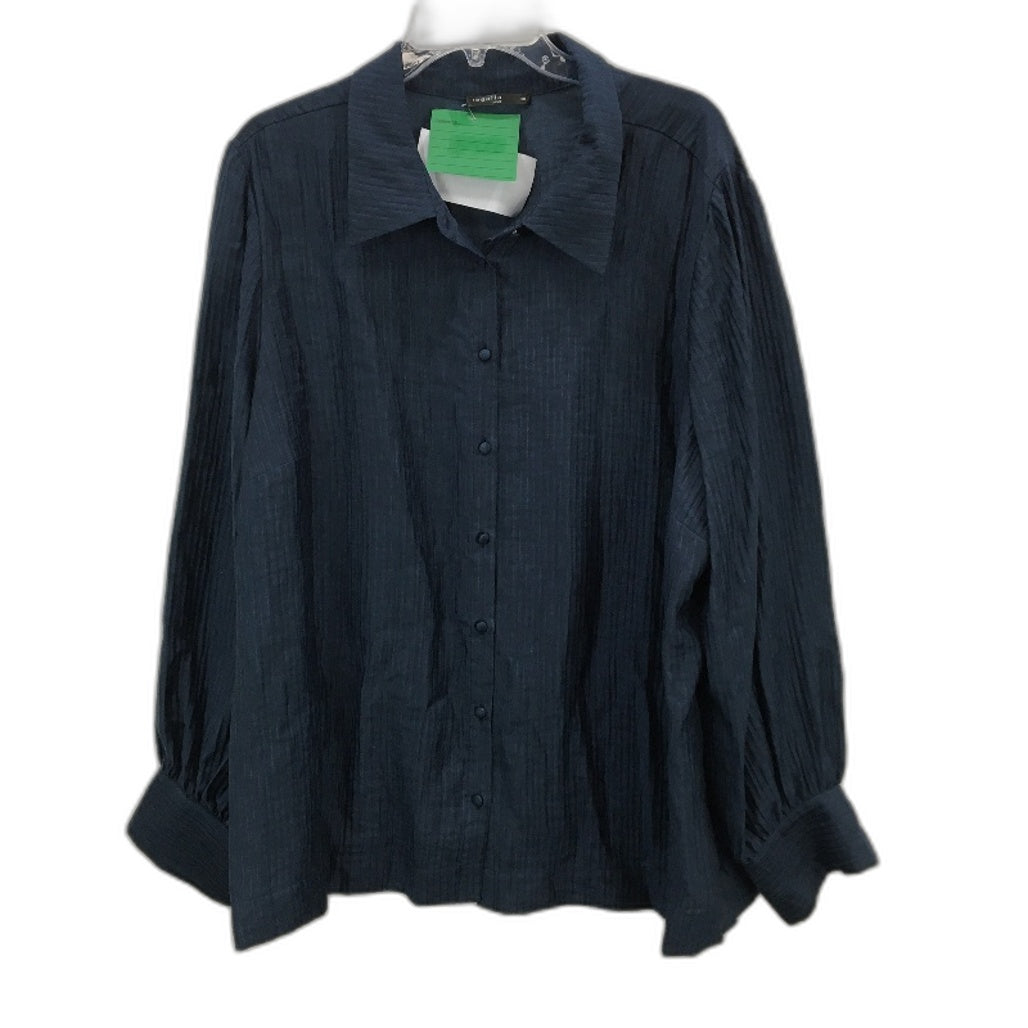 Regatta Curve Slate Blue Long Sleeve Button Up Collared Shirt Ladies Size 20 NEW