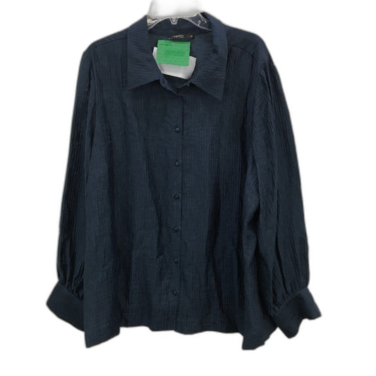Regatta Curve Slate Blue Long Sleeve Button Up Collared Shirt Ladies Size 20 NEW