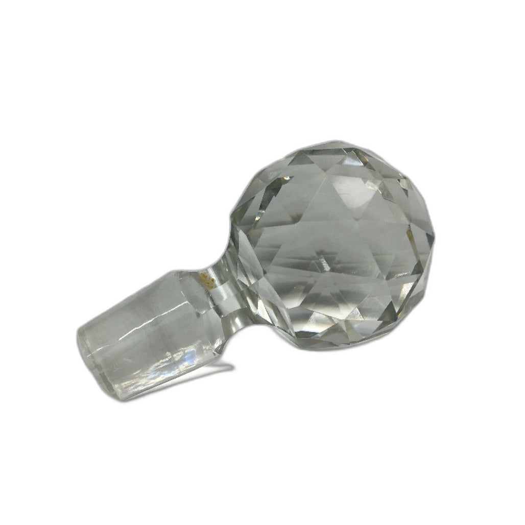 Vintage Heavy Clear Crystal Square Cut Glass Decanter with Stopper 23cm