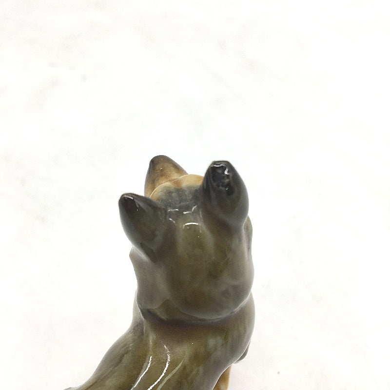 VINTAGE Set of 2 German Shepherd & Dachshund Ceramic Glazed Mini Figurines