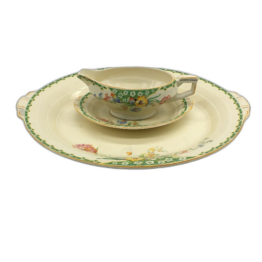 VINTAGE Grindley Made In England Fine China 3 Piece Platter, Jug & Dish Set