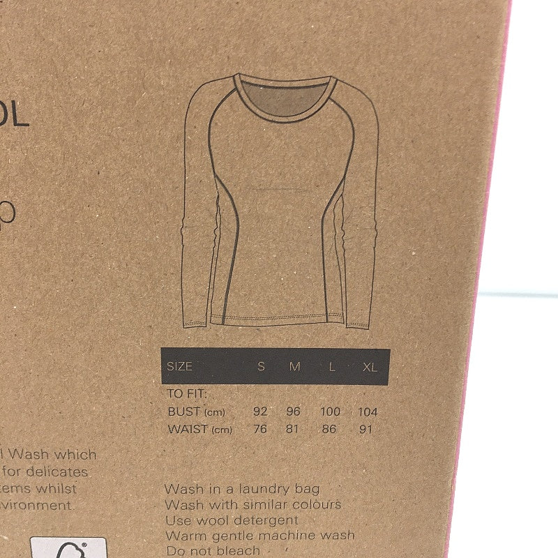 Crane Performance 100% Merino Wool Grey Long Sleeve Thermal Top Ladies Sze L NEW